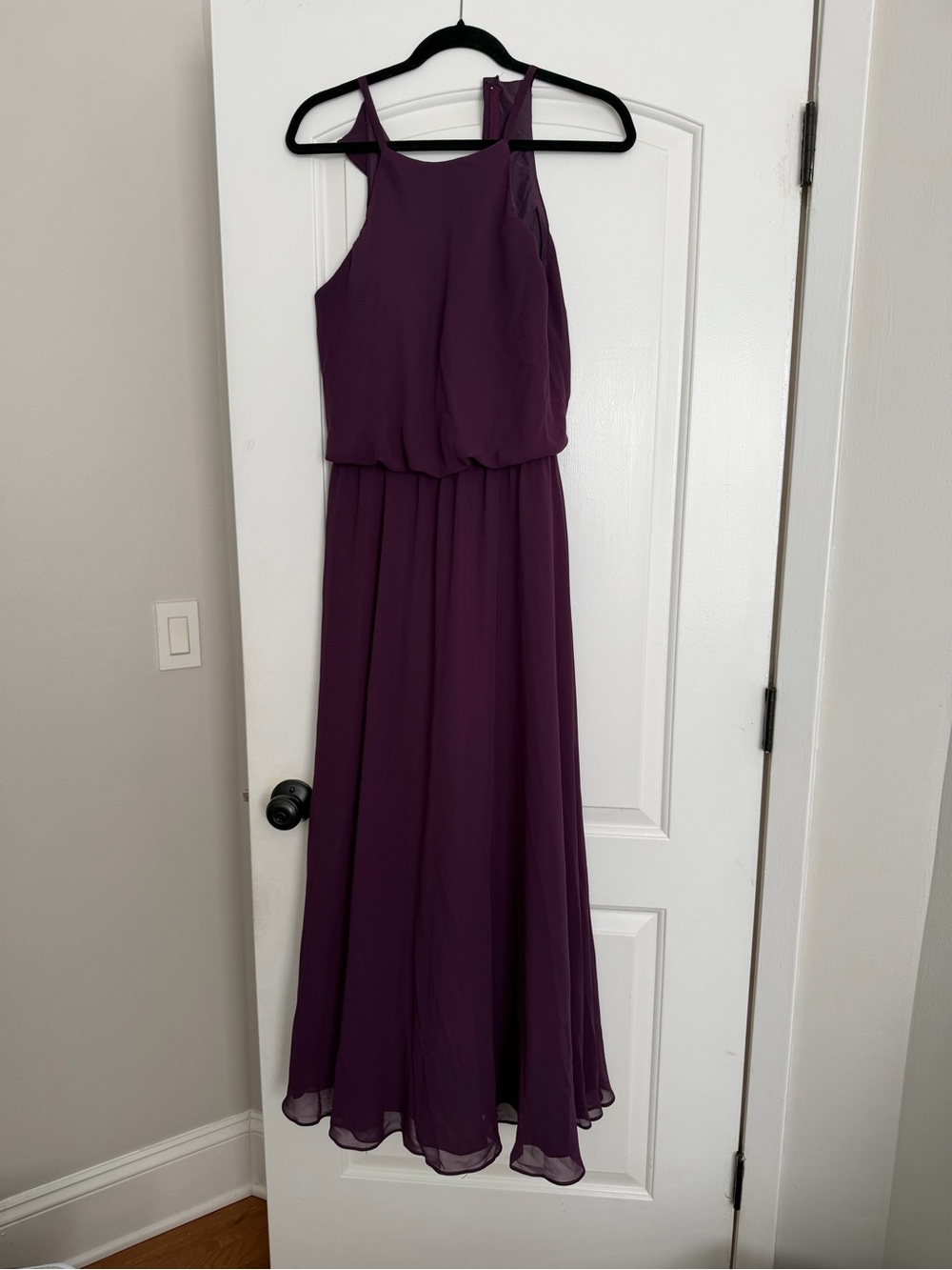 Mori Lee Plum Chiffon Maxi Dress